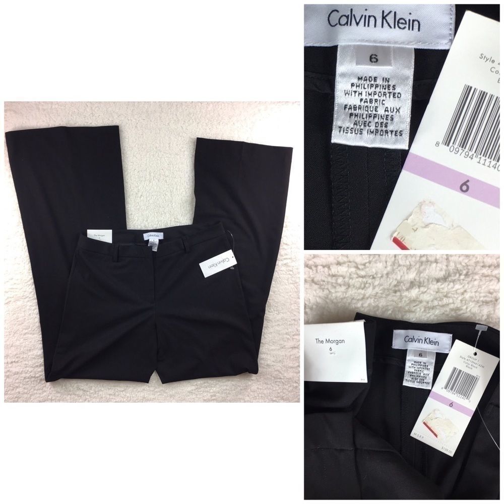 Calvin Klein Wide Leg Morgan Black Wide Leg Slacks